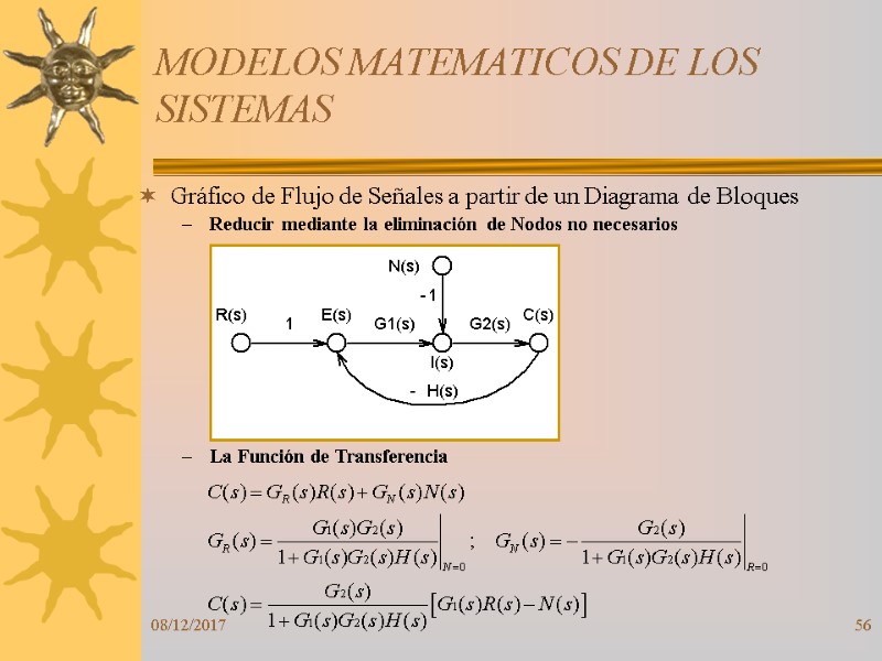 08/12/2017 56 MODELOS MATEMATICOS DE LOS SISTEMAS Gráfico de Flujo de Señales a partir